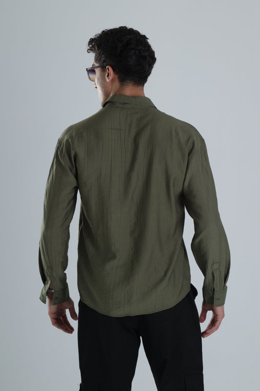 Haki Uzun Kollu Gömlek
