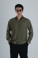 Haki Uzun Kollu Gömlek