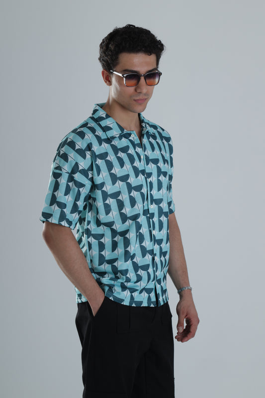 Neo Mint Desenli Gömlek