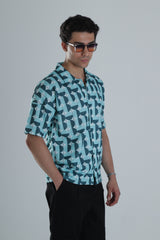 Neo Mint Desenli Gömlek