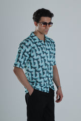 Neo Mint Desenli Gömlek
