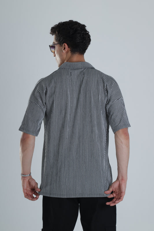 Çizgili Kısa Kollu Gömlek