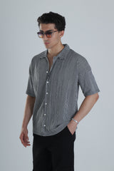 Çizgili Kısa Kollu Gömlek