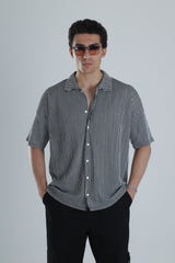 Çizgili Kısa Kollu Gömlek