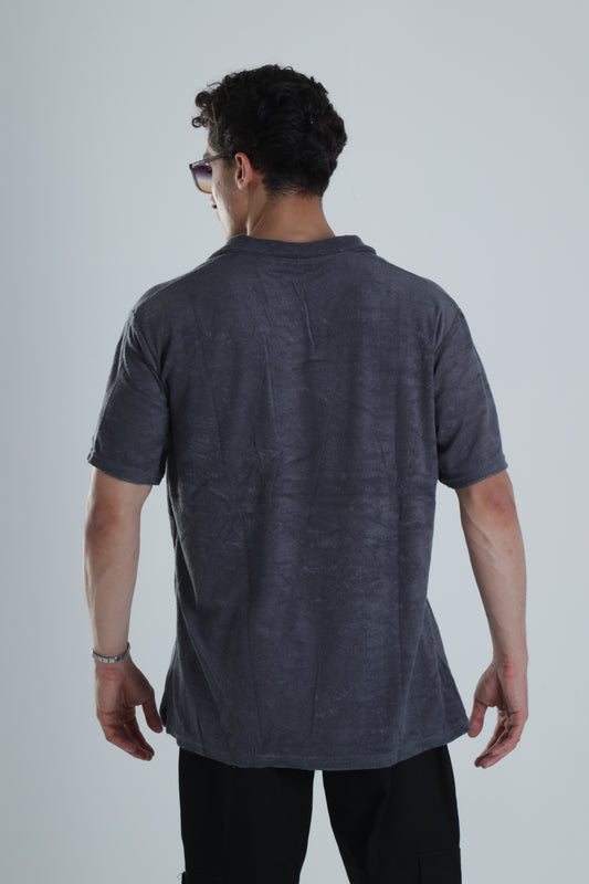 Yazlık Havlu Kumaş Gri T-Shirt