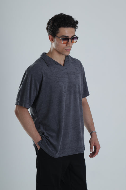 Yazlık Havlu Kumaş Gri T-Shirt