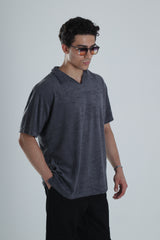 Yazlık Havlu Kumaş Gri T-Shirt