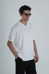 Yazlık Havlu Kumaş Beyaz T-Shirt