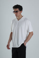 Yazlık Havlu Kumaş Beyaz T-Shirt