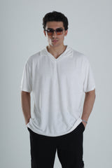 Yazlık Havlu Kumaş Beyaz T-Shirt