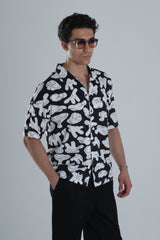 Hand Gesture Desenli Kısa Gömlek