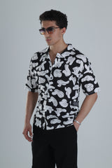 Hand Gesture Desenli Kısa Gömlek