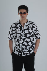 Hand Gesture Desenli Kısa Gömlek