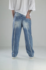Premium Blue Baggy Denim Pantolon