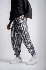 Ink Flow Desenli Pileli Pantolon