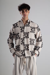 Retro Siyah Püsküllü Gömlek