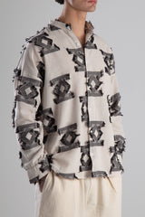 Retro Siyah Püsküllü Gömlek