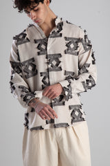 Retro Siyah Püsküllü Gömlek