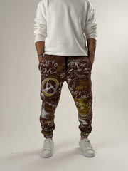 Urban Graffiti Kahverengi Jogger Pantolon