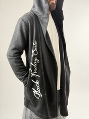 Midnight Skull Siyah Fermuarlı Uzun Sweatshirt