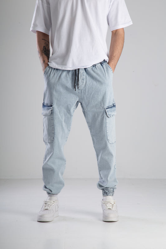Premium Ice Blue Jogger Pantolon