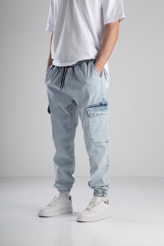 Premium Ice Blue Jogger Pantolon