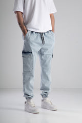 Premium Ice Blue Jogger Pantolon