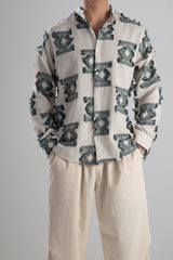 Retro Yeşil Püsküllü Gömlek