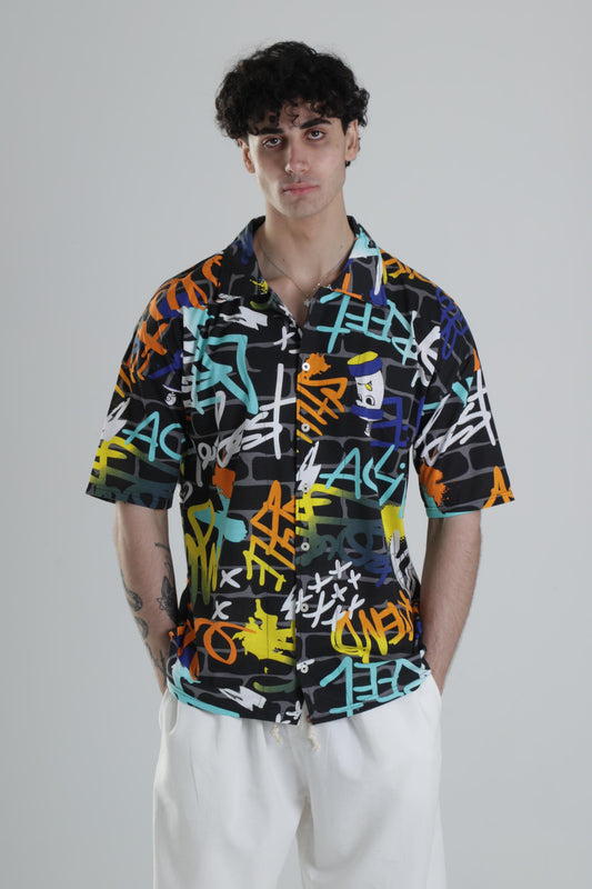 Grafiti Desenli Gömlek