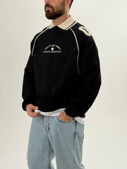 Retro Athletic Siyah Sweatshirt