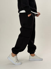 Siyah Cepli Jogger Pantolon
