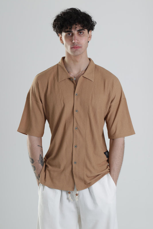 Kahverengi Bürümcük Gömlek