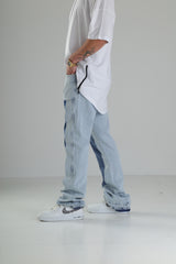 Premium Kalite İki Renk Patchwork Baggy Pantolon