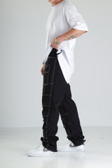 Premium Siyah Kontrast Dikişli Pantolon