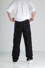 Premium Siyah Kontrast Dikişli Pantolon