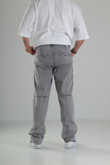 Açık Gri Düz Paça Kargo Pantolon