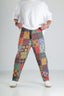 Patchwork Desen Baggy Pantolon – Renkli