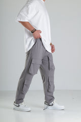 Gri Çok Cepli Kargo Pantolon