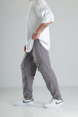 Gri Çok Cepli Kargo Pantolon