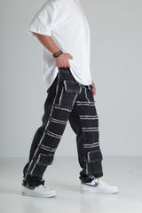 Siyah Yırtık Detaylı Baggy Jean Pantolon