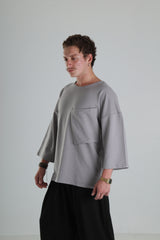 Oversize Cepli T-Shirt - Gri