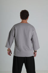 Oversize Cepli T-Shirt - Gri