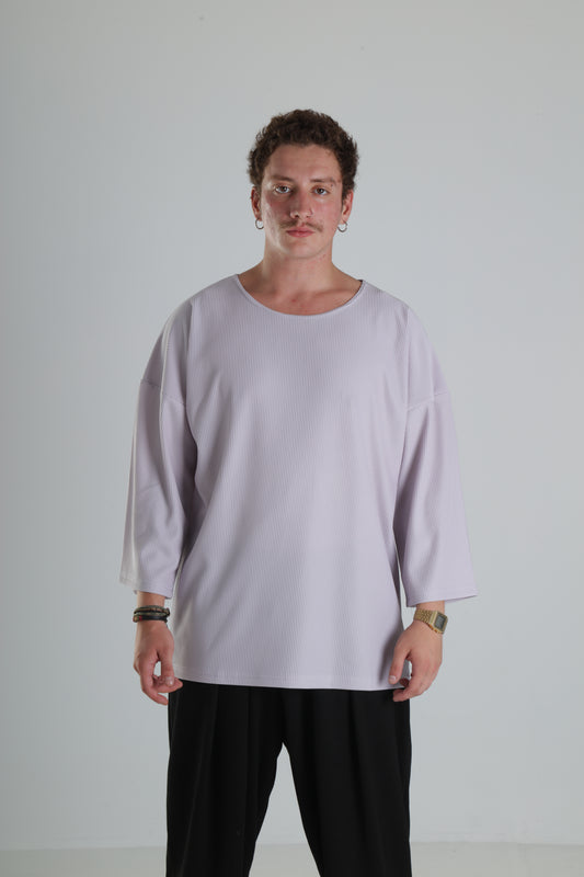 Oversize Basic T-Shirt - Açık Lila
