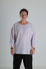 Oversize Basic T-Shirt - Açık Lila