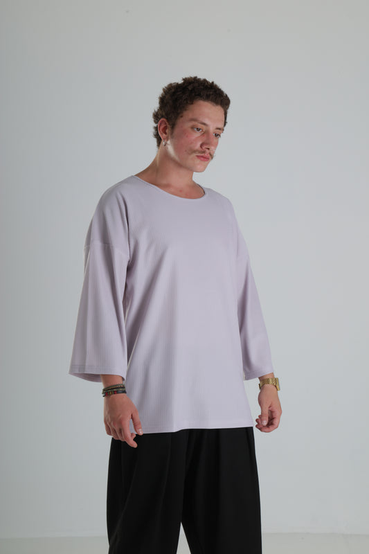 Oversize Basic T-Shirt - Açık Lila