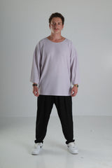 Oversize Basic T-Shirt - Açık Lila