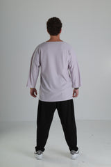 Oversize Basic T-Shirt - Açık Lila