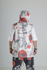 Ejderha Desenli Kapüşonlu Yelek