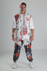 Ejderha Desenli Kapüşonlu Yelek