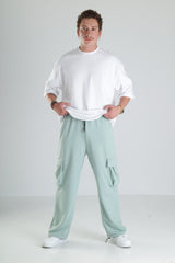 Mint Yeşili Relax Fit Cepli Kargo Pantolon